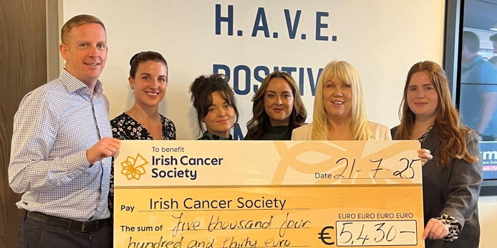 Presentation of Cheque to Irish Cancer Society